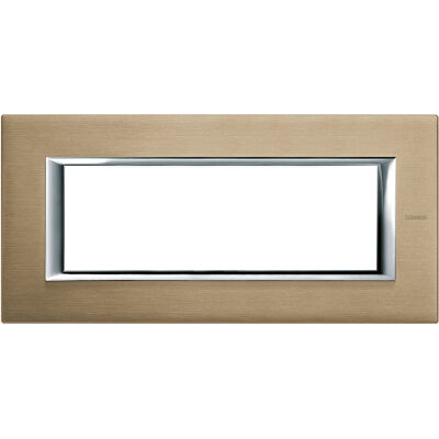 BTicino HA4806NX Axolute - Plaque titane brossé 6 modules