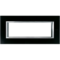 BTicino HA4806VNN Axolute - Plaque verre noir nuit 6 modules