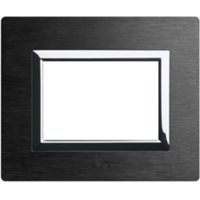 Série 44 - Plaque aluminium Vera 44 3 places en aluminium anthracite brossé