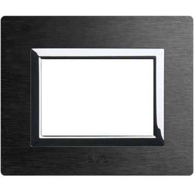 Serie 44 - Vera 44 Placa de aluminio de 3 plazas en aluminio antracita cepillado