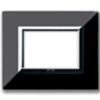 Series 44 - Zama 44 plate in shiny absolute black 3-place metal