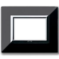 Serie 44 - Placa Zama 44 de metal negro absoluto brillante de 3 plazas