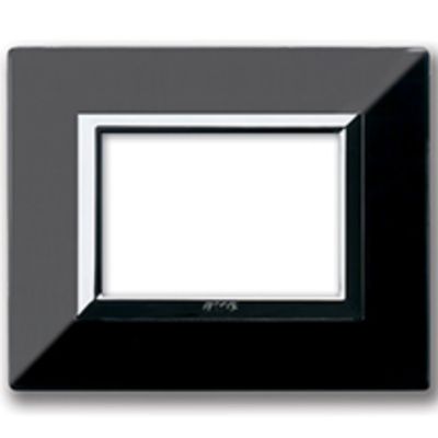 Series 44 - Zama 44 plate in shiny absolute black 3-place metal