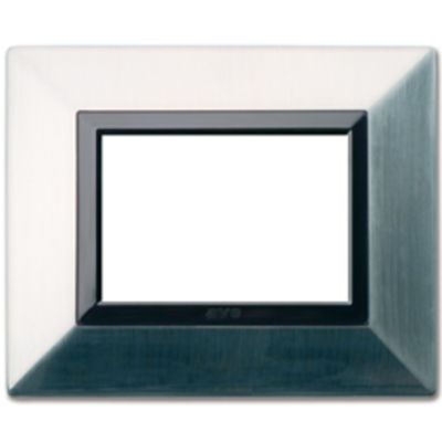 Serie 44 - Placa Zama 44 de metal níquel cepillado de 3 plazas