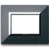 Serie 44 - placca Zama 44 in metallo 3 posti grigio scuro metallizzato