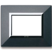 Serie 44 - placca Zama 44 in metallo 3 posti grigio scuro metallizzato