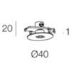 Novalux 112906.02 - TINY 40 mm black recessed ceiling rose
