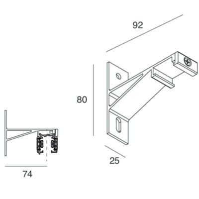 Novalux 106724.02 - Soporte de pared ALL-TRACK negro