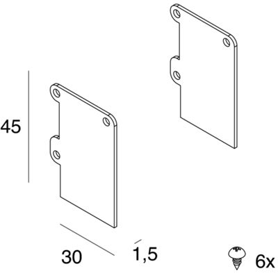 Novalux 106802.99 - pair of P-25 closing heads
