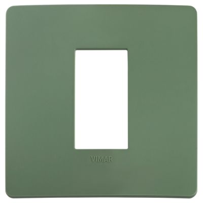 Plana Up - 1-place technopolymer plate in sage green