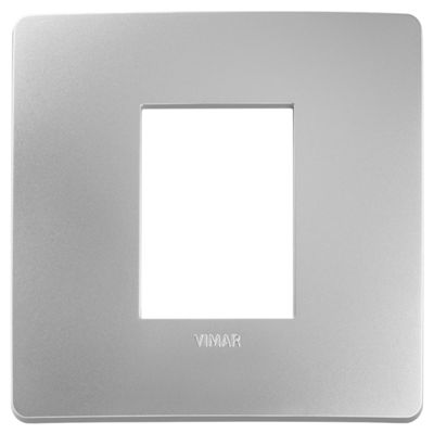 Plana Up - placca in tecnopolimero 2 posti argento