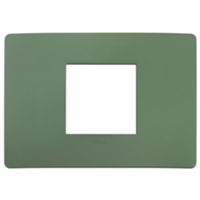 Plana Up - 2-place central technopolymer plate in sage green