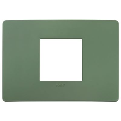 Plana Up - 2-place central technopolymer plate in sage green