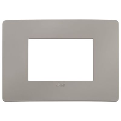 Plana Up - placca in tecnopolimero 3 posti grigio cemento