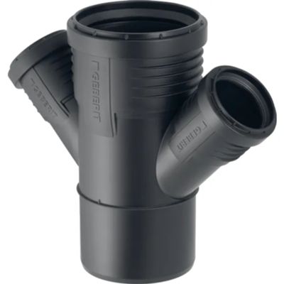Geberit 390.469.14.1 - Injerto 45° doble reducido 45° 90 x 50 mm Silent-PP