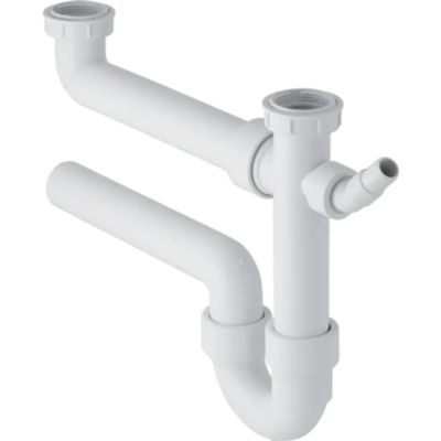 Geberit 152.814.11.1 - sifón doble para fregadero, 2 vías, 1 1/2x40