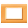 Serie 44 - Placa 44 de tecnopolímero de plástico semitransparente naranja opalino de 3 plazas