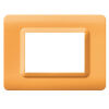 Series 44 - 44 technopolymer plate in semi-transparent opaline orange 3-place plastic