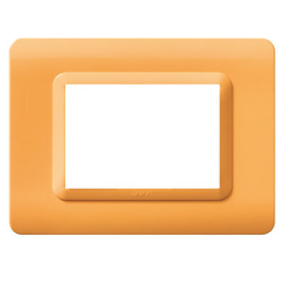 Plaque en technopolymère série 44 - 44 en plastique orange opalin semi-transparent 3 places
