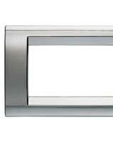Gewiss GW32074 Playbus - Placa cromada blanda de 4 módulos