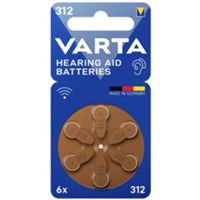 Varta 24607101416 - pila para audífono 312 1,45 V - blíster de 6
