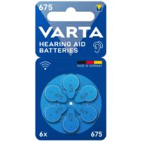 Varta 04600945416 - pila para audífono 675 1,45 V - blíster de 6