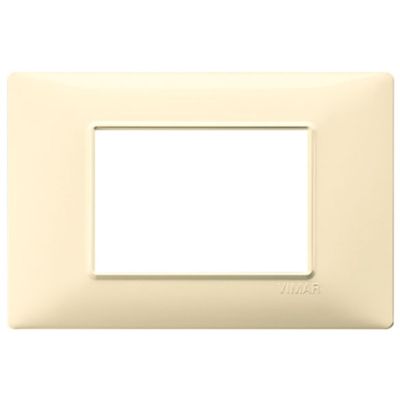 Plana - placca in tecnopolimero 3 posti crema