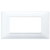 Plana - placa de tecnopolímero blanca de 4 plazas