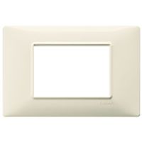 Plana - placa 3 módulos beige
