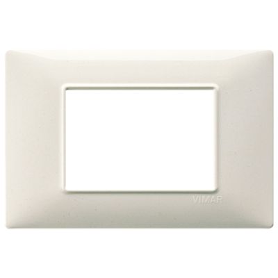Plana - Placa de tecnopolímero de 3 plazas granito blanco