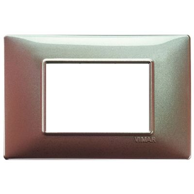 Plana - placca in tecnopolimero 3 posti marrone micalizzato