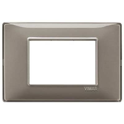 Plana - placca in tecnopolimero 3 posti reflex cenere