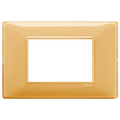 Plana - placa de tecnopolímero de 3 plazas reflex ámbar