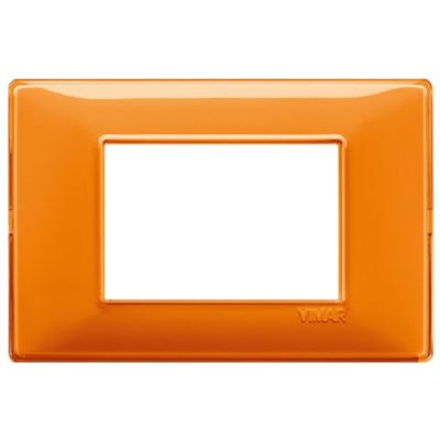 Plana - plaque en technopolymère 3 places reflex orange