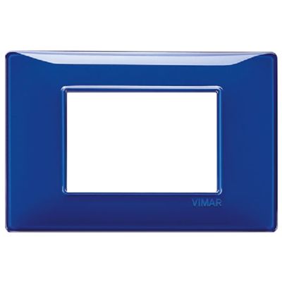 Plana - placca in tecnopolimero 3 posti reflex zaffiro