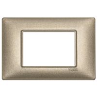 Plana - Placa metálica de bronce metalizado de 3 plazas