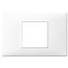 Plana - placca in tecnopolimero 2 posti centrali bianco