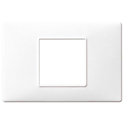 Plana - placca in tecnopolimero 2 posti centrali bianco