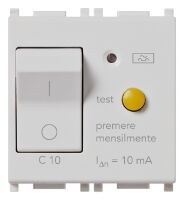 Plana Silver - interruttore differenziale magnetotermico 1P+N C 10 In 0,01
