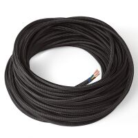 Câble H03 3G0.75 recouvert de soie noire - 050m