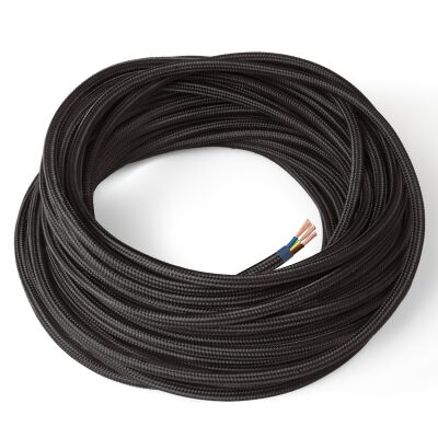 H03 3G0.75 cable covered in black silk - 050m
