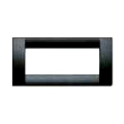 Idea - Placa clásica de tecnopolímero negro de 5 plazas