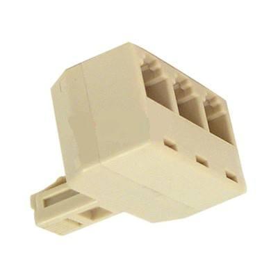 Triple telephone coupler for 6/4 plug