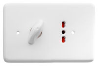 Nova - Porcelain plate with switch and socket