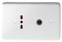 Nova - Porcelain plate with bypass socket and TV socket