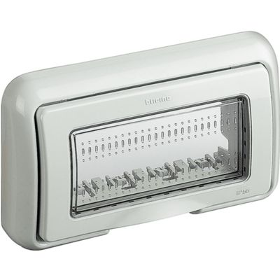 Matix - supporto con placca 4 posti grigio IP55