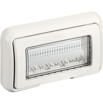 Matix - supporto con placca 4 posti bianco IP55