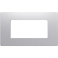 Gewiss GWC25104VSI Pura - Placa plateada de 4 módulos