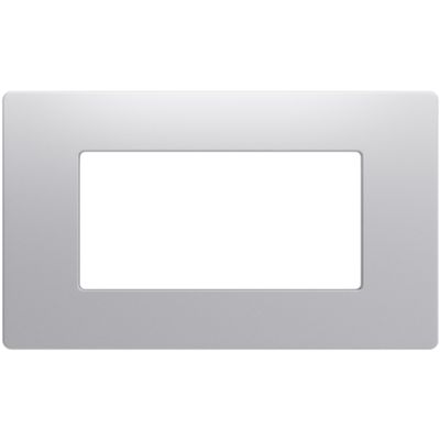 Gewiss GWC25104VSI Pura - Placa plateada de 4 módulos