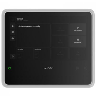 Ajax 125732 EN54 - Panneau de commande d'alarme incendie blanc FIRE HUB